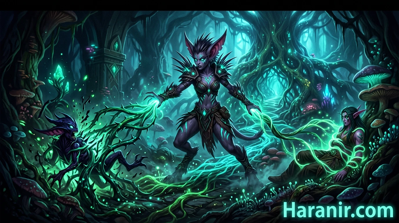 Haranir racials diagram - smart root summoning racial and World Tree root network fast travel ability