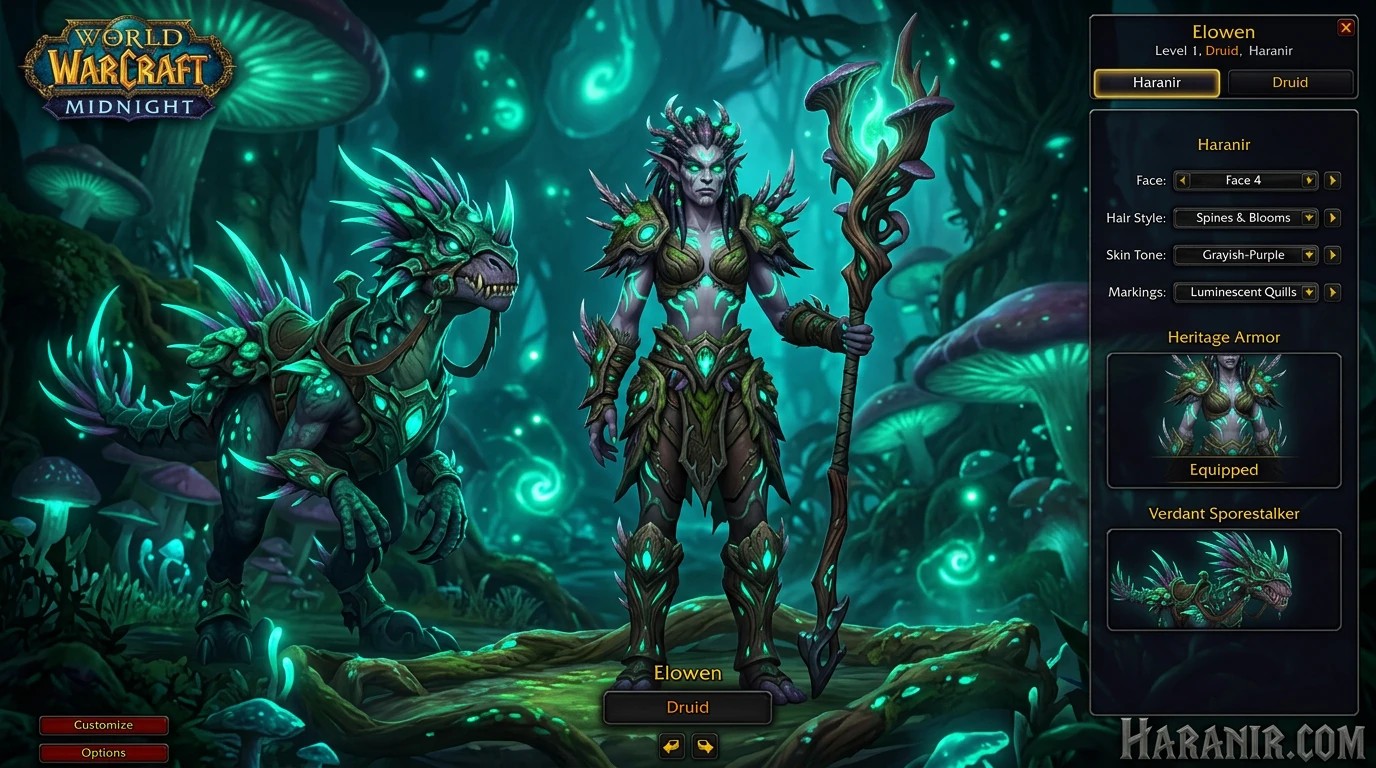 Haranir character customization - quills fur skin eyes and heritage armor options for allied race creation