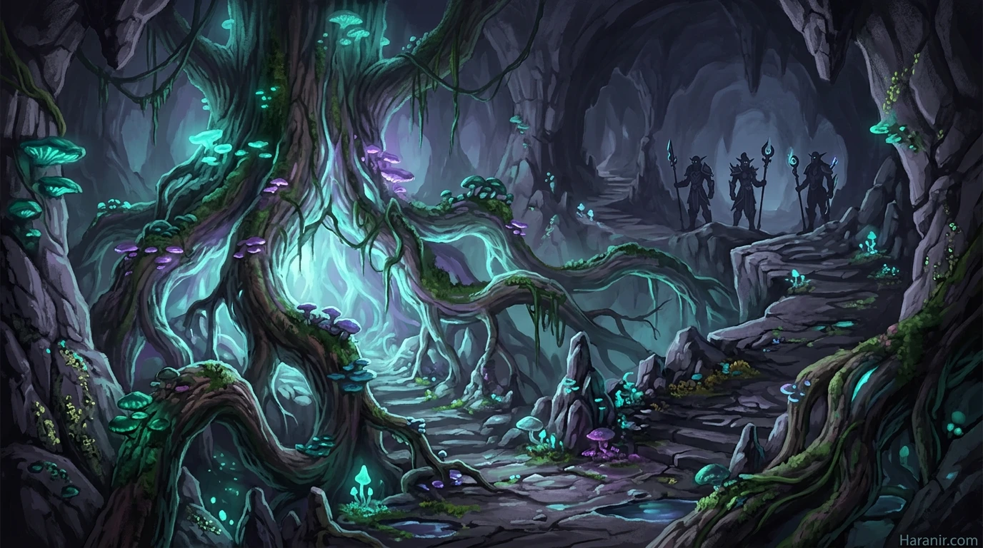 Haranir lore - Elun'Ahir World Tree underground roots and ancient Haranir guardian oath in WoW Midnight