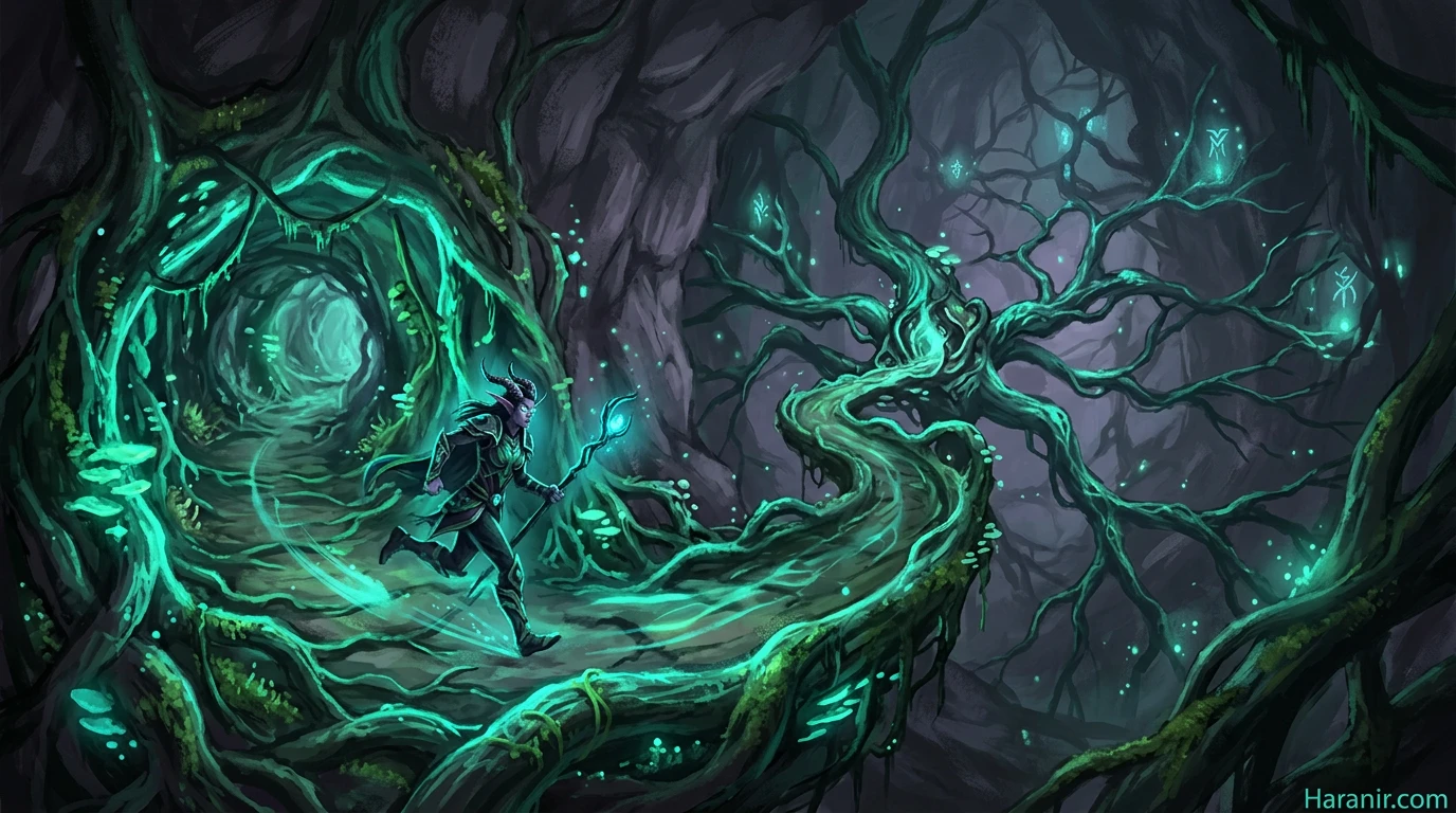 Haranir racial fast travel via World Tree root network unlock points across Midnight zones