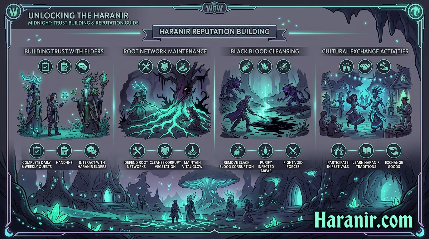 Haranir reputation grind and side activities - world quests delves and Harandar tasks before allied race unlock completes